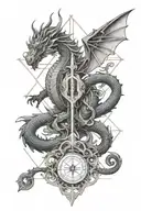 Libra and dragon tattoo design idea