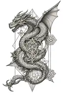 Libra and dragon tattoo design idea