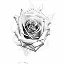 rose with number: XXVCI tattoo design idea