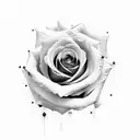 rose with number: XXVCI tattoo design idea