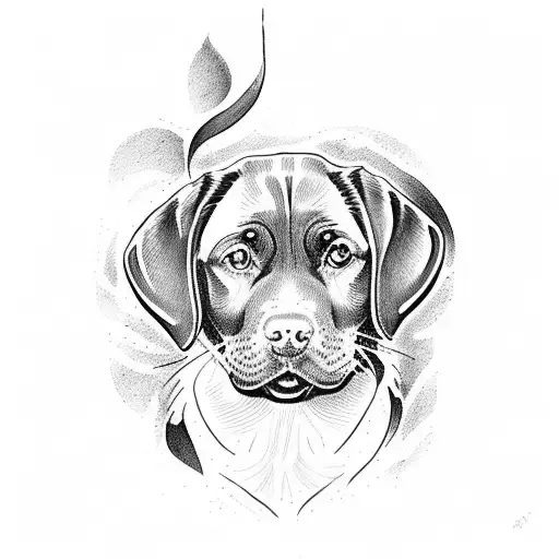 chocolate lab outline  tattoo design idea