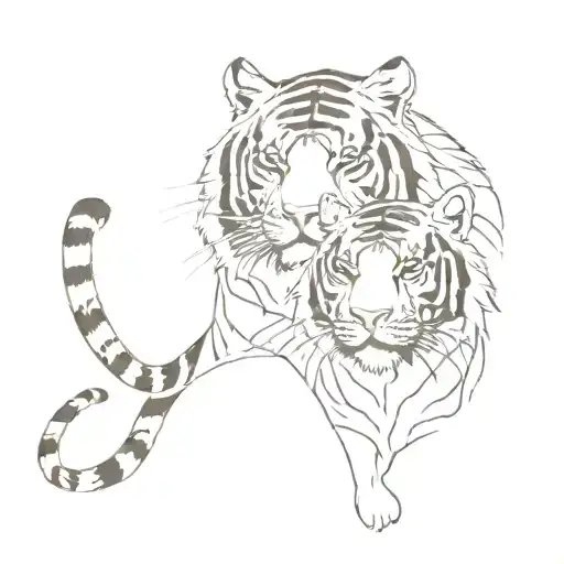The tiger and the tigress tattoo design idea