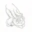 a hand holding a wedding ring tattoo design idea