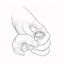 a hand holding a wedding ring tattoo design idea