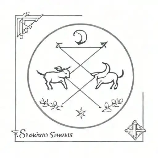 Sagittarius and taurus zodiac sign tattoo design idea