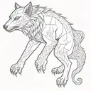 An intricate tattoo inspired by 'Mistborn' book series incorporating elements of werewolf symbols in a dotwork style tattoo design idea