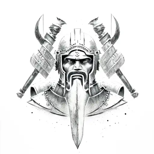 spartan warrior tattoo design idea