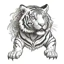 White tiger surrounded tattoo design idea