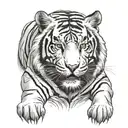 White tiger surrounded tattoo design idea