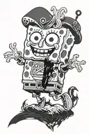 SpongeBob with sagemode of Naruto tattoo design idea