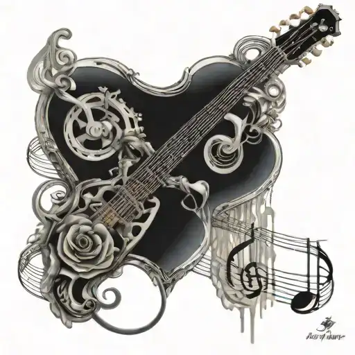 Music heals hearts & binds tattoo design idea