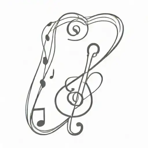 Music heals hearts & binds tattoo design idea