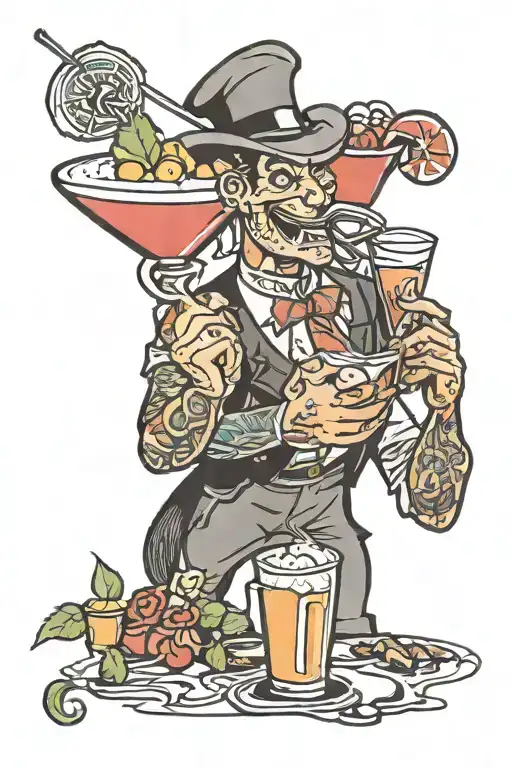 Love Shaking Cocktails As I Am A Bartender shaking a cocktail tattoo design idea