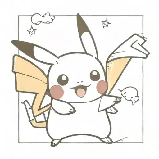 cute pikachu boxing very cute tattoo design idea