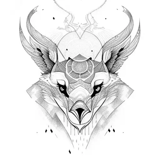fine line goose tattoo design idea