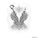 fine line goose tattoo design idea