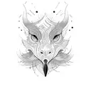 fine line goose tattoo design idea