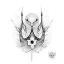 fine line goose tattoo design idea