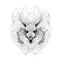 fine line goose tattoo design idea