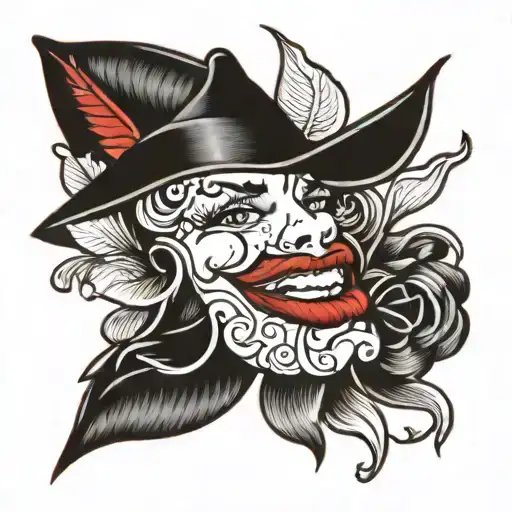 Red lips tattoo design idea