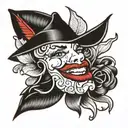 Red lips tattoo design idea