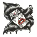 Red lips tattoo design idea