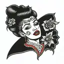 Red lips tattoo design idea