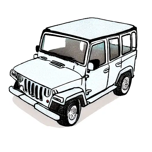man in a Jeep Cherokee  tattoo design idea