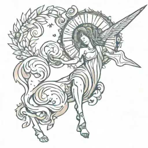 aries and virgo star sign tattoo design idea