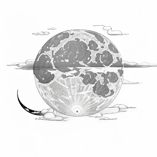 world globe but the moon insted of the world  tattoo design idea
