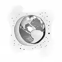 world globe to put on a table but the moon insted of the world  tattoo design idea