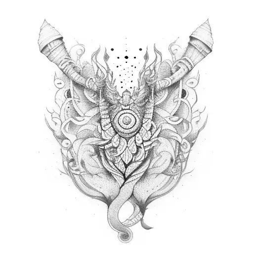 shiv band with mantra tattoo design idea