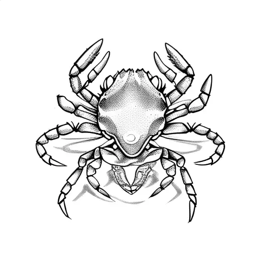 bull protecting a crab  tattoo design idea