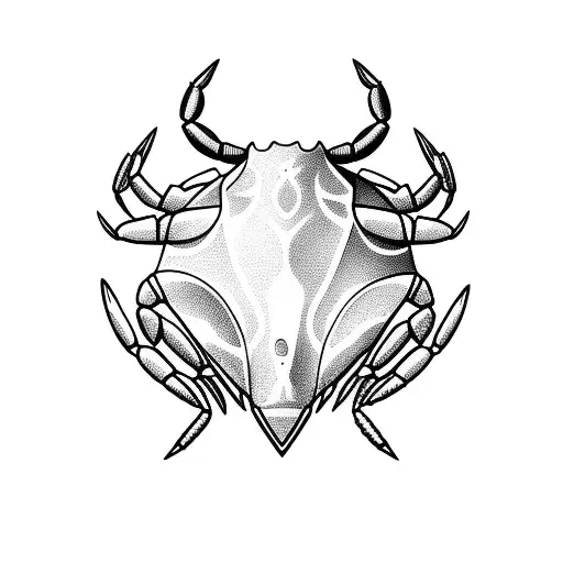 bull protecting a crab  tattoo design idea
