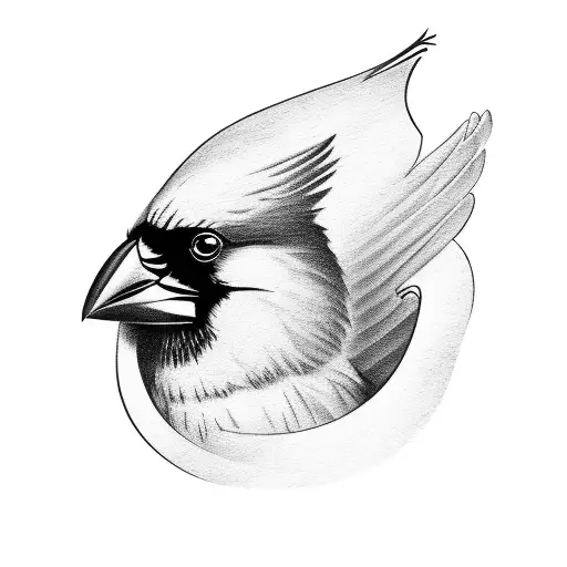 Cardinal on branch tattoo design idea