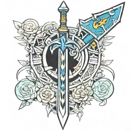 master sword legends of zelda tattoo design idea