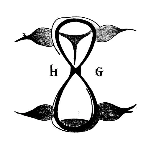 hourglass with the word today written on it tattoo design idea