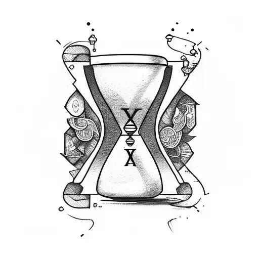 hourglass with the word today written on it tattoo design idea