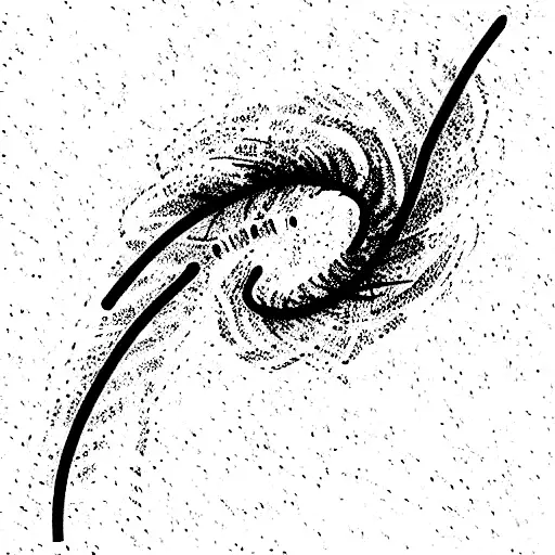 thin line spiralling galaxy tattoo design idea