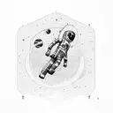 Dead Astronaut side view tattoo design idea