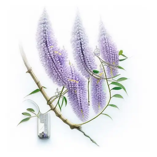 wisteria with butterfly tattoo design idea