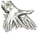 hands reaching towards tattoo design idea