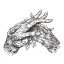 hands reaching towards tattoo design idea