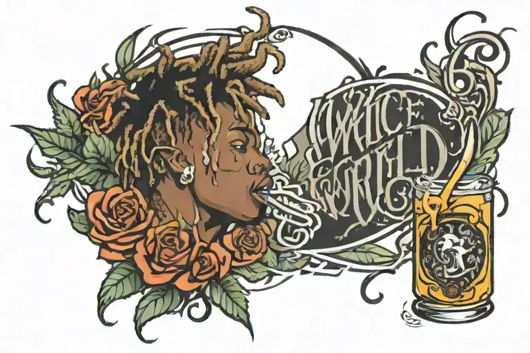 999 Juice Wrld tattoo design idea