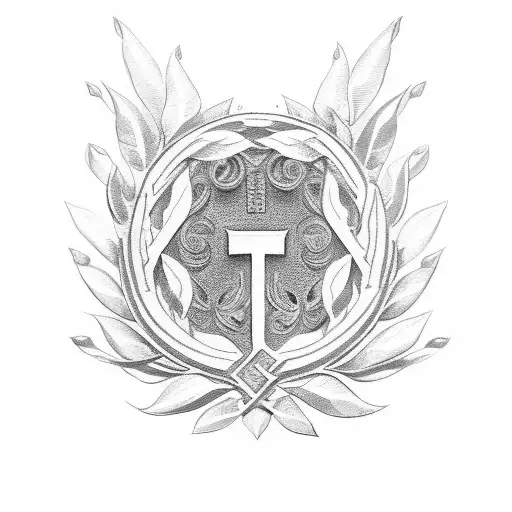 Greek laurel wreath band tattoo design idea