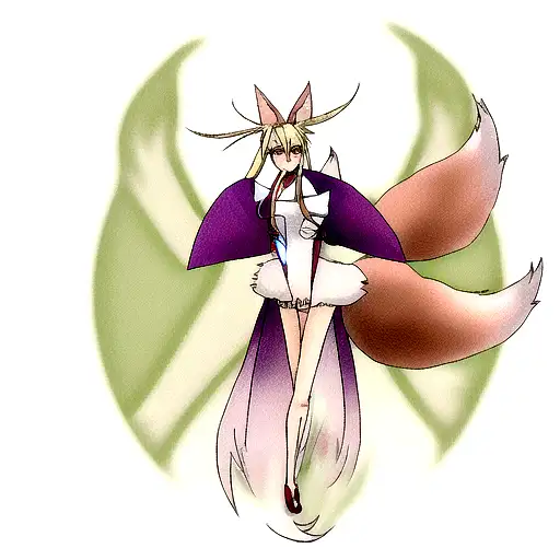 fox ninetail tattoo design idea