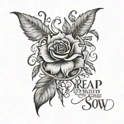 The phrase you reap what you sow tattoo design idea