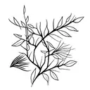 Branch of Sweeping willow Leaves  tattoo design idea