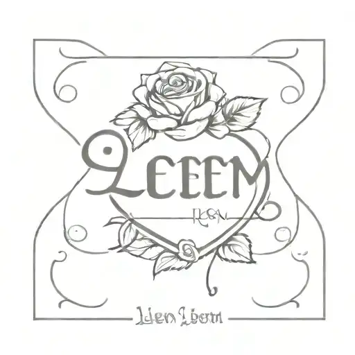 Leen name with storm with heart and roses tattoo design idea