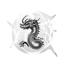 Samurai and Dragon tattoo design idea